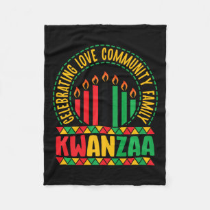 Kwanzaa - Celebrating Love Community & Family Fleece Blanket