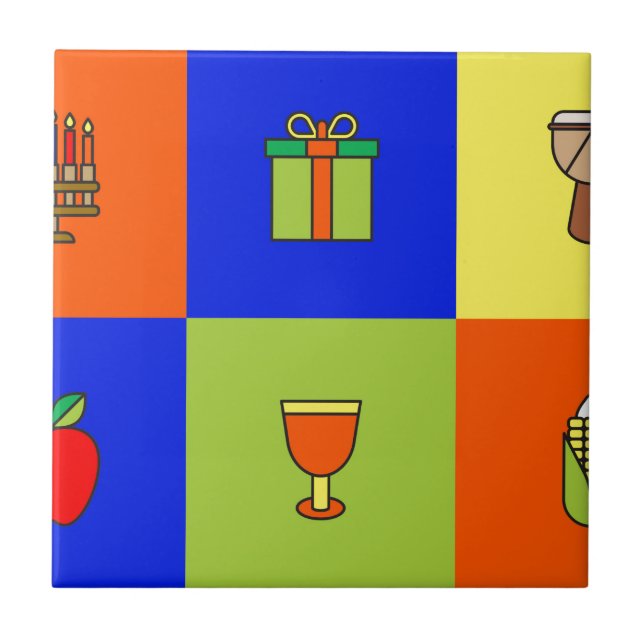 kwanzaa colorblock tile (Front)