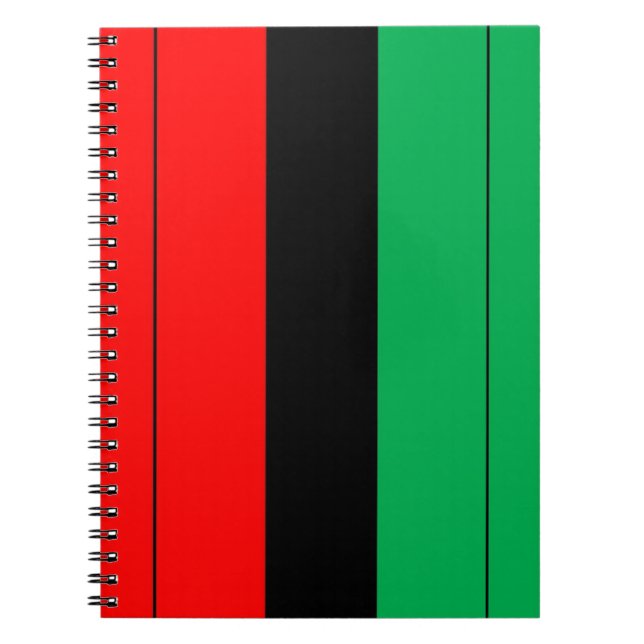 Kwanzaa Colors Red Black Green Stripes Pattern Notebook (Front)