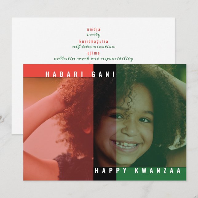 Kwanzaa Colours Photo Card (Front/Back)