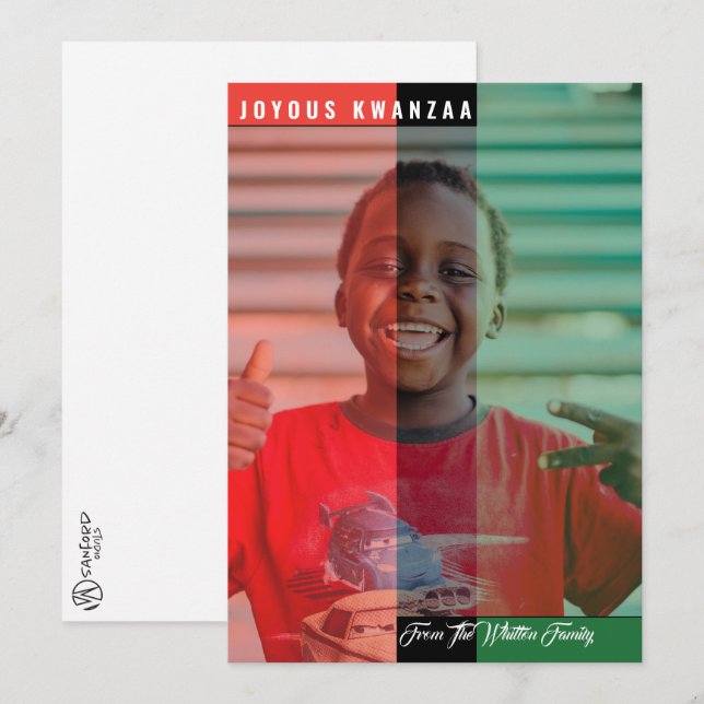 Kwanzaa Colours Photo Card (Front/Back)