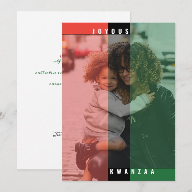 Kwanzaa Colours Photo Card (Front/Back)