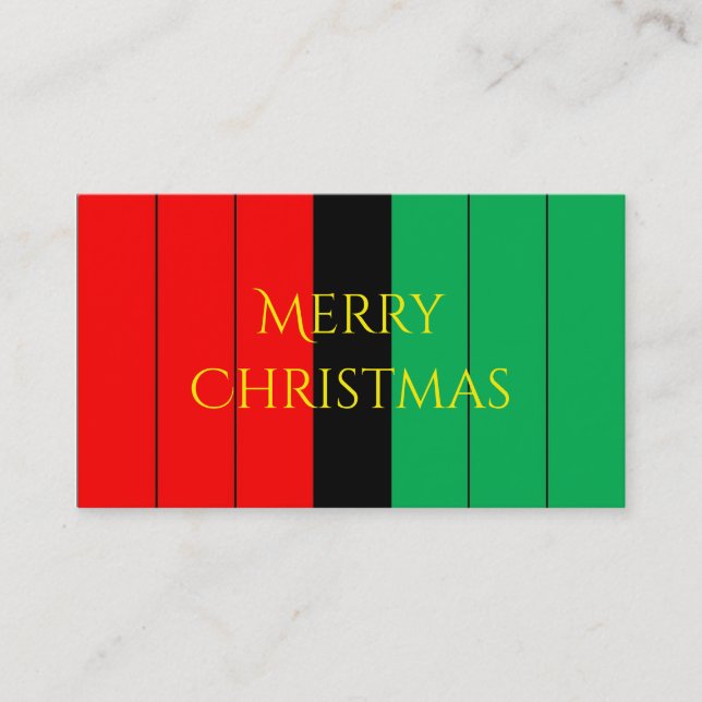 Kwanzaa Colours Red Black Green Stripes Pattern Business Card (Front)