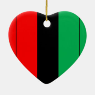 Kwanzaa Colours Red Black Green Stripes Pattern Ceramic Tree Decoration