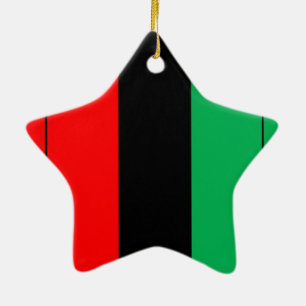 Kwanzaa Colours Red Black Green Stripes Pattern Ceramic Tree Decoration