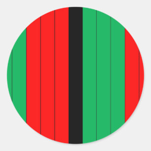Kwanzaa Colours Red Black Green Stripes Pattern Classic Round Sticker