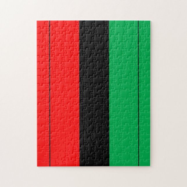 Kwanzaa Colours Red Black Green Stripes Pattern Jigsaw Puzzle (Vertical)