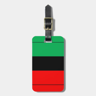 Kwanzaa Colours Red Black Green Stripes Pattern Luggage Tag