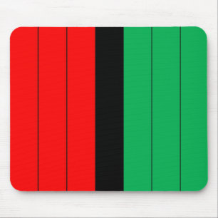 Kwanzaa Colours Red Black Green Stripes Pattern Mouse Mat