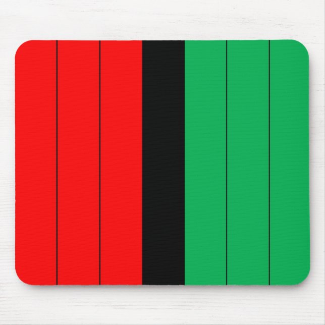 Kwanzaa Colours Red Black Green Stripes Pattern Mouse Mat (Front)