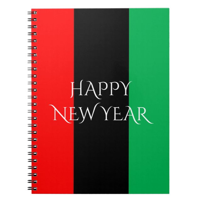 Kwanzaa Colours Red Black Green Stripes Pattern Notebook (Front)