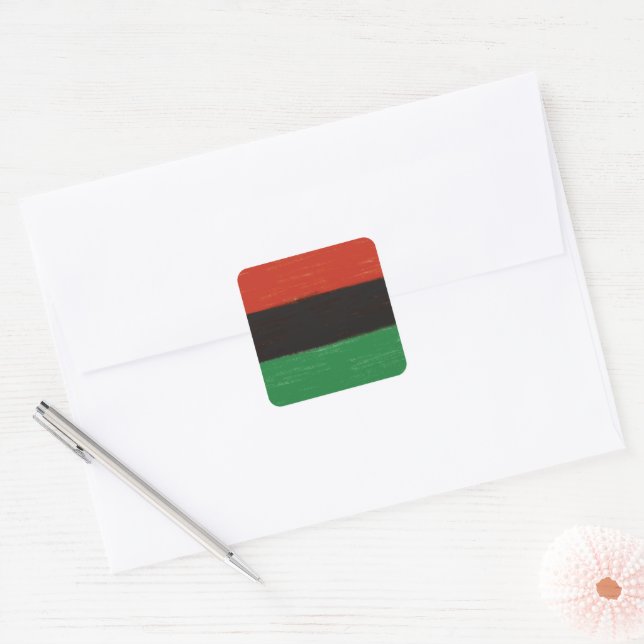 Kwanzaa Colours Square Sticker (Envelope)