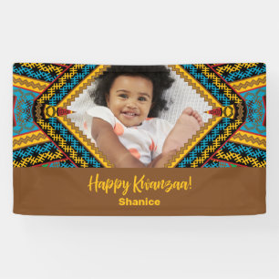 Kwanzaa Custom Brightly Coloured Diamond Patter Banner