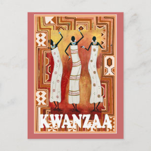 Kwanzaa - dancing ladies postcard