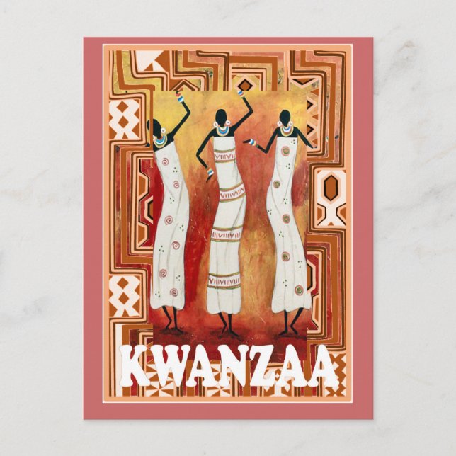 Kwanzaa - dancing ladies postcard (Front)