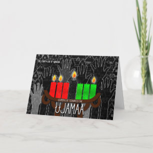 Kwanzaa Day 4 Ujamaa Cooperative Econimcs Kinara Holiday Card