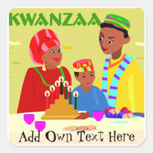 Kwanzaa Family Stickers Favours Gifts Personalised