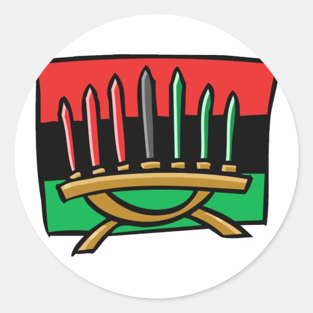 Kwanzaa Flag Classic Round Sticker (Front)