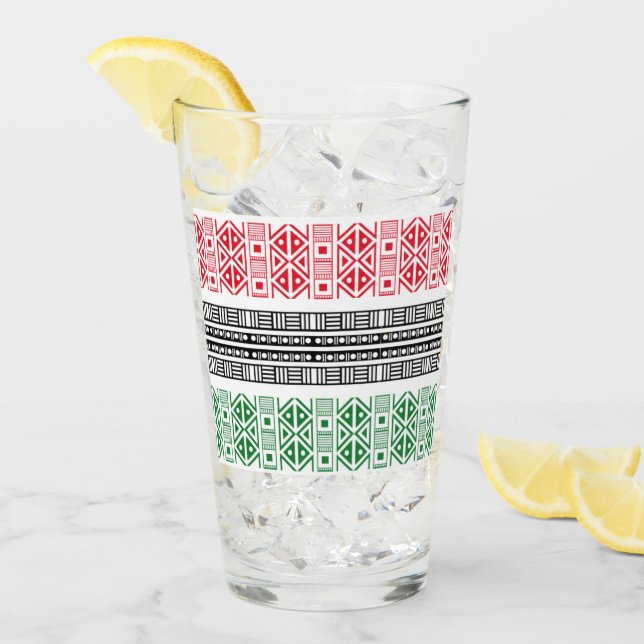 Kwanzaa Flag Patterns Glass (Front Ice)