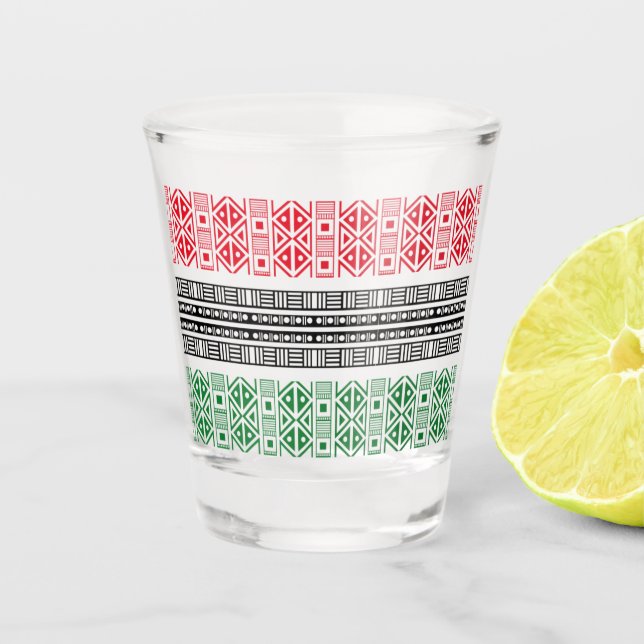 Kwanzaa Flag Patterns Shot Glass (Front)