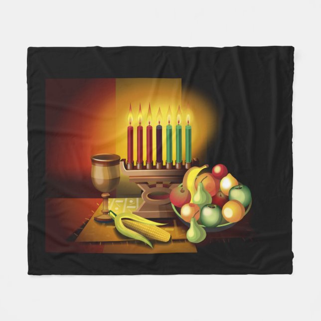 Kwanzaa Fleece Blanket (Front (Horizontal))