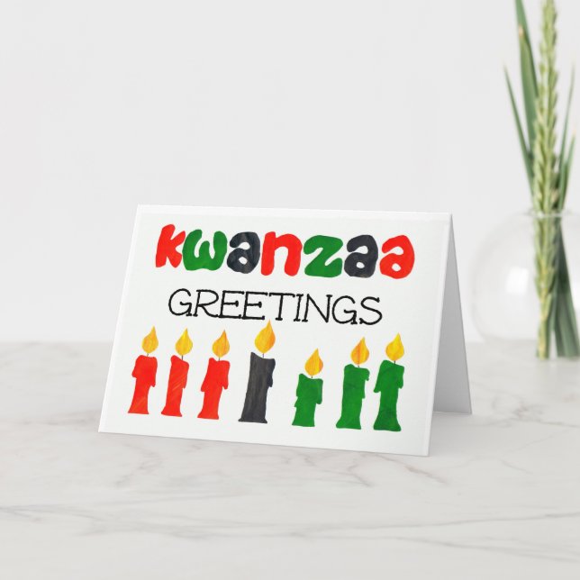 Kwanzaa Greetings Card with Candles (Front)