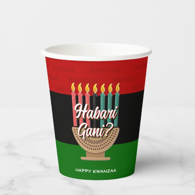 Kwanzaa HABARI GANI Paper Cups (Front)