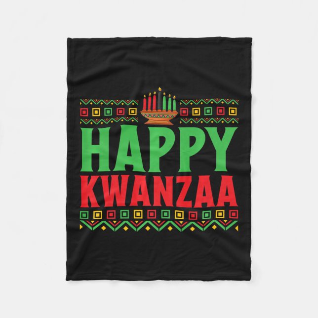 Kwanzaa - Happy Kwanzaa  Fleece Blanket (Front)