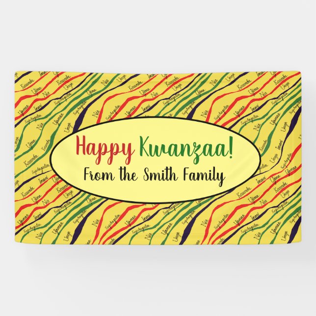 Kwanzaa Holiday Personalised Banner (Horizontal)