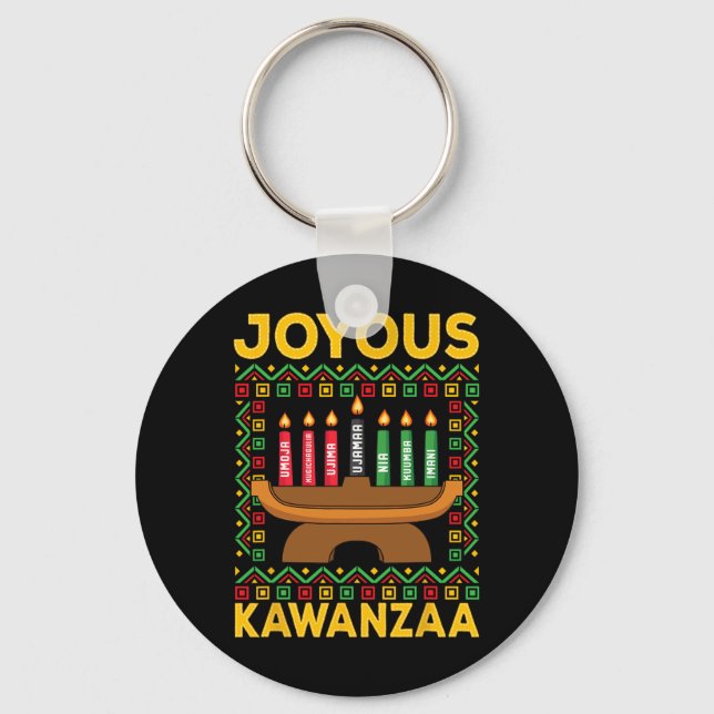 Kwanzaa - Joyous Kwanzaa  Key Ring (Front)
