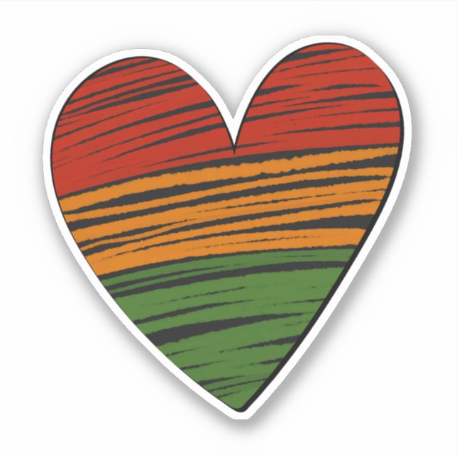 Kwanzaa Juneteenth Red Black Green Paint Heart     (Front)