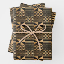 Kwanzaa Kente Print (Black/Gold)