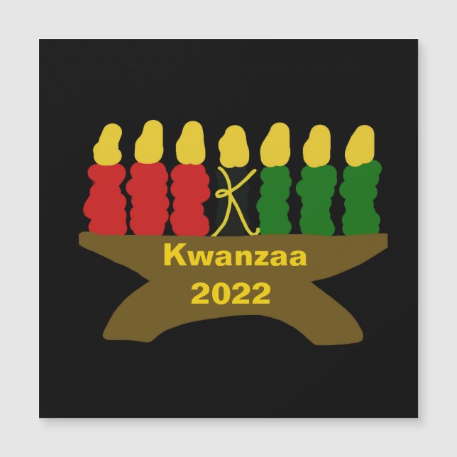 Kwanzaa Kinara Candles Magnet (Front)