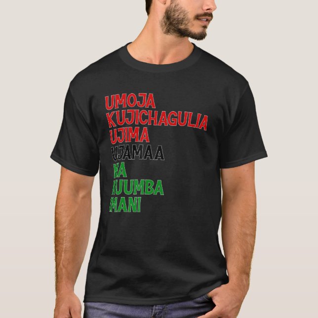 Kwanzaa Kinara Set For Kids Men Women Seven Princi T-Shirt (Front)