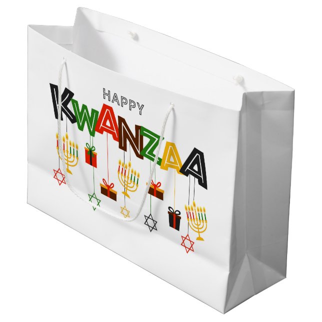 Kwanzaa Large Gift Bag (Front Angled)