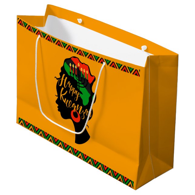 Kwanzaa Large Gift Bag (Front Angled)