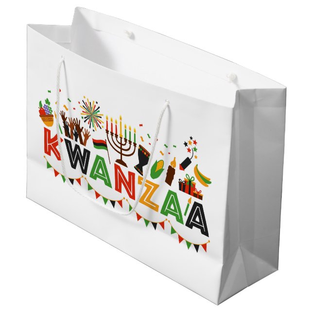 Kwanzaa Large Gift Bag (Front Angled)