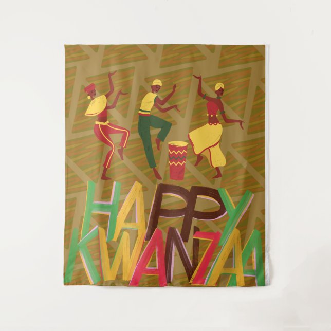 Kwanzaa Large  Tapestry (Front)