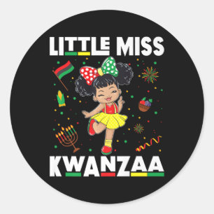 Kwanzaa - Little Miss Kwanzaa  Classic Round Sticker