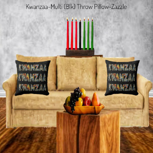 Kwanzaa- Multi (Blk) Cushion
