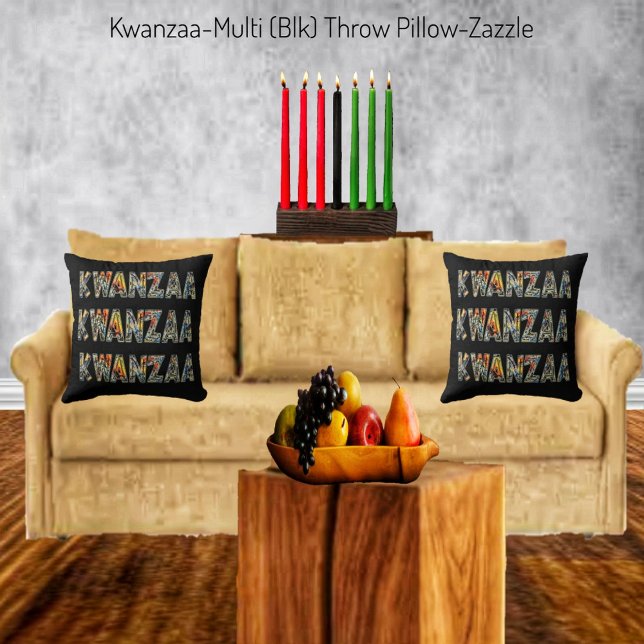 Kwanzaa- Multi (Blk) Cushion (Creator Uploaded)
