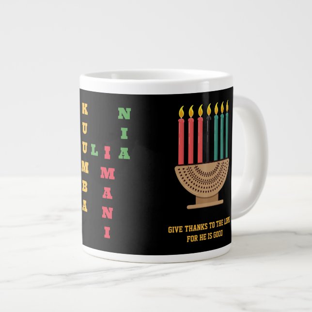 KWANZAA Nguzo Saba Crossword  Large Coffee Mug (Front Right)
