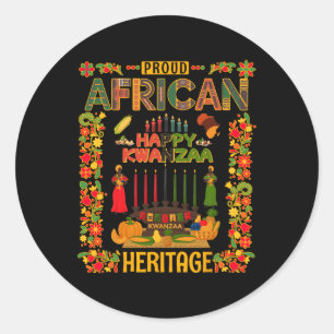 Kwanzaa Outfit Idea For Women & Novelty Kwanza Classic Round Sticker