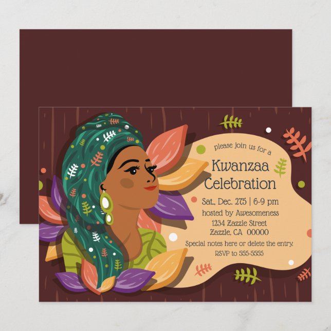 Kwanzaa Party Celebration Invitation (Front/Back)