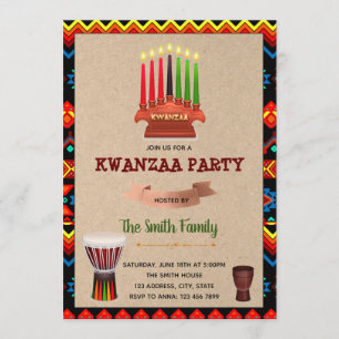 Kwanzaa party theme invitation