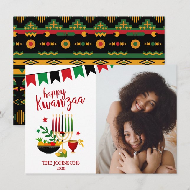 Kwanzaa Photo Holiday Card (Front/Back)