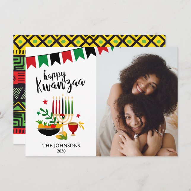 Kwanzaa Photo Holiday Card (Front/Back)