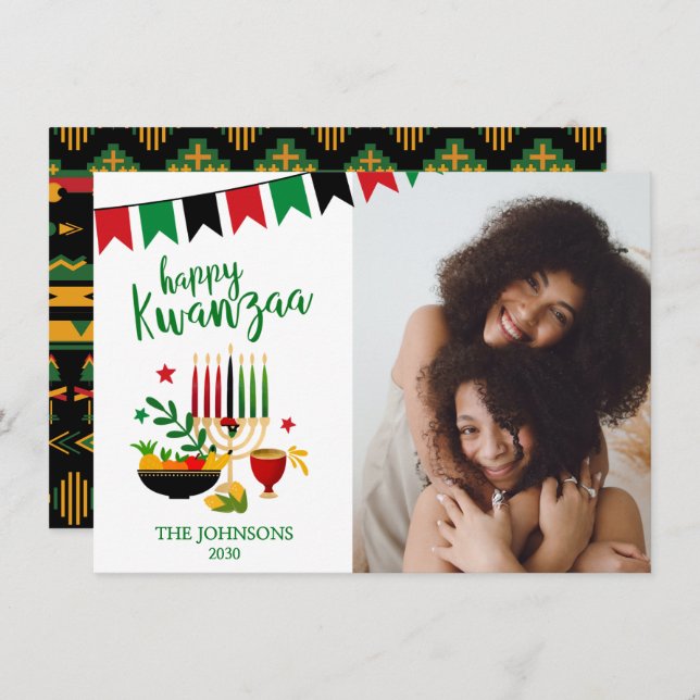 Kwanzaa Photo Holiday Card (Front/Back)