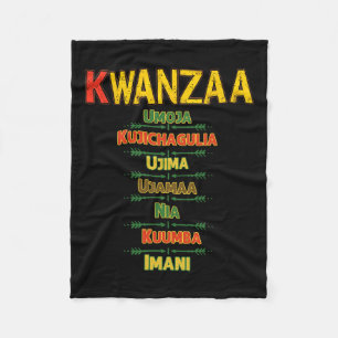Kwanzaa Principles Celebration African American He Fleece Blanket