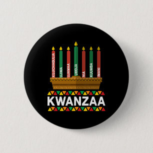Kwanzaa Principles Kwanzaa Candles Kinara Pan Afri 6 Cm Round Badge